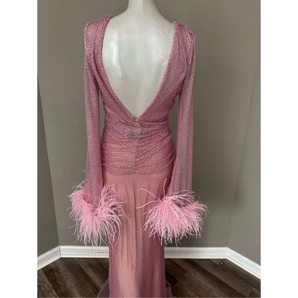PATBO Feather-trimmed crystal-embellished mesh maxi dress - Picture 13 of 15